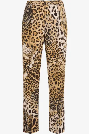 Roberto Cavalli Leopard-print Cropped Trousers - Female 42