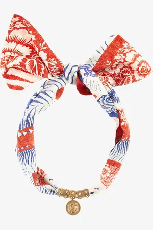 Roberto Cavalli Necklace In Metal And Printed Silk - Female Accessories Unica