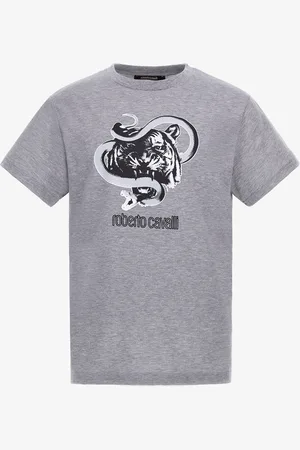 Roberto Cavalli T-shirt With Jaguar And Snake Prints - Male T-shirts And Polos M
