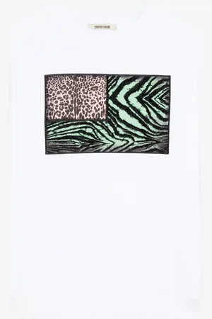Roberto Cavalli Animalier Patchwork-print Appliqu?? Sweatshirt - Female Sweatshirts Xs