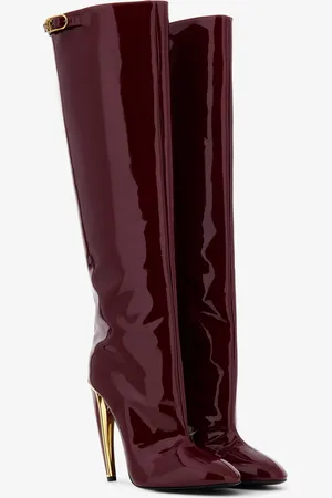 Roberto Cavalli Patent Leather Knee-high Boots - Female Boots & Booties 38