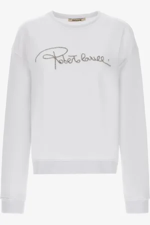 Roberto Cavalli Sweatshirt With Signature - Female Sweatshirts Xs