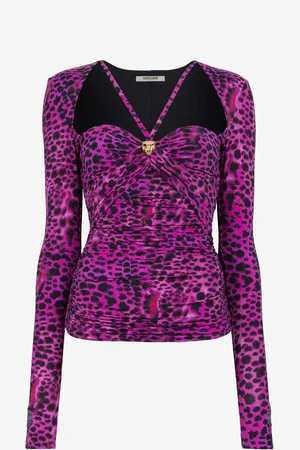 Roberto Cavalli Murena Print Long Sleeve Top - Female Blouses & Tops 48