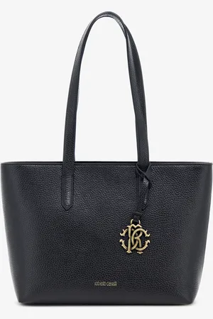 Roberto Cavalli Leather Shopper Bag With Rc Charm - Female Shopping Bags Unica