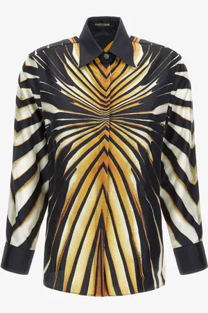 Roberto Cavalli Shirt With Ray Of Print - Female Silk Shirts 40