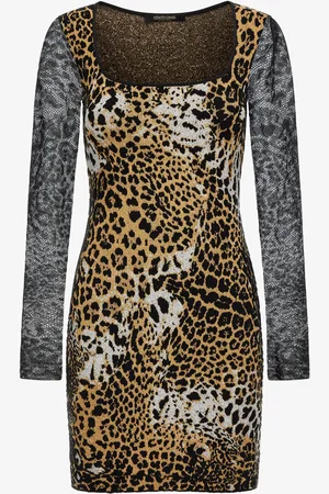 Roberto Cavalli Jaguar Skin Print Dress - Female Mini Dresses M
