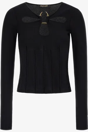 Roberto Cavalli Top With Fang Detail - Female Knitwear M