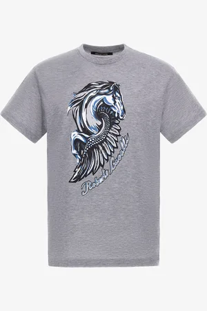 Roberto Cavalli T-shirt With Horse Logo And Print - Male T-shirts And Polos S