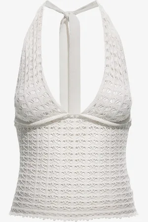 Roberto Cavalli Crochet Halter Top - Female Blouses & Tops L