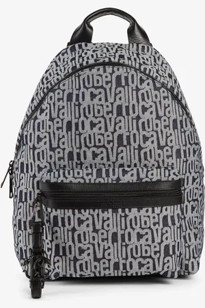 Roberto Cavalli Logo-jacquard Denim Backpack - Male Bags Unica