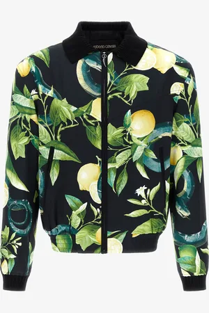 Roberto Cavalli Bomber With Lemon Print - Male Coats & Jackets 46
