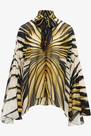 Roberto Cavalli Ray Of Print Silk Blouse - Female Silk Shirts 42