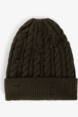 Roberto Cavalli Cable-knit Wool Beanie - Male Hats & Gloves Unica