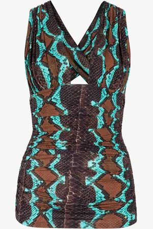 Roberto Cavalli Snakeskin-print Sleeveless Top - Female Blouses & Tops 42