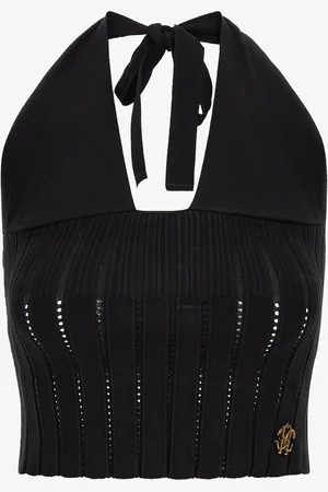 Roberto Cavalli Ribbed Halter Top - Female Blouses & Tops S