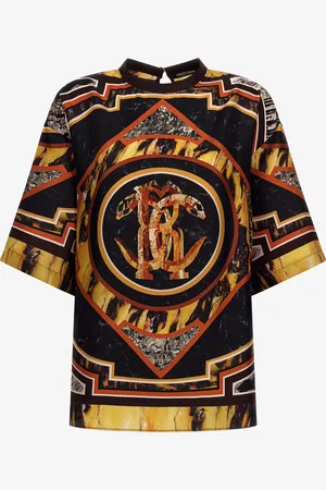 Roberto Cavalli Marble Print T-shirt - Female T-shirts 38