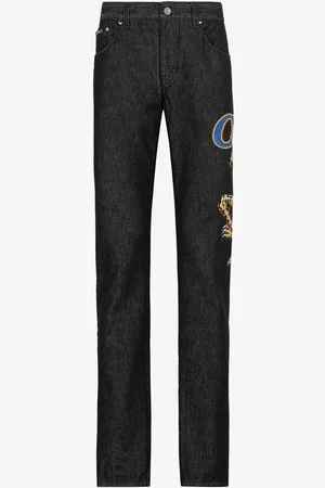 Roberto Cavalli Logo-print Straight-leg Jeans - Male Trousers & Shorts 32