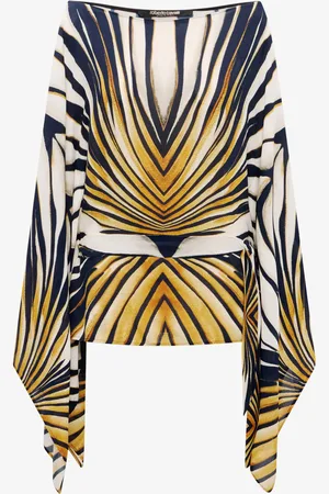 Roberto Cavalli Ray Of Print Caftan With Boat Neckline - Female Blouses & Tops 38
