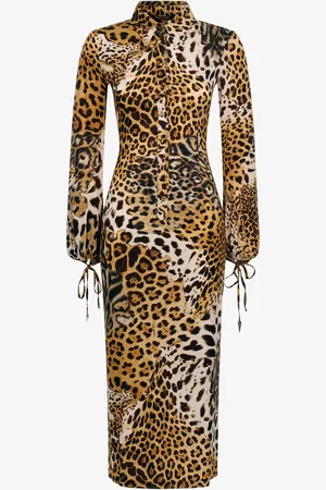 Roberto Cavalli Leopard Print Midi Dress - Female Day Dresses 42