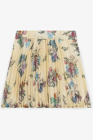 Roberto Cavalli Jaguar And Flower-print Pleated Skirt - Female Baby Girls (6m-3y) 06m