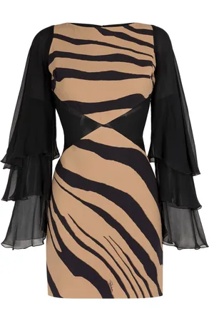 Roberto Cavalli Tiger-print Mini Dress - Female Dresses 38