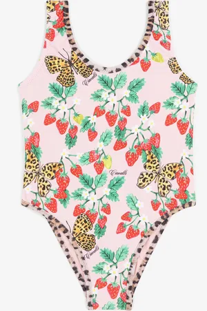 Roberto Cavalli Strawberry And Butterfly-print Logo Swimsuit - Female Beachwear 04a
