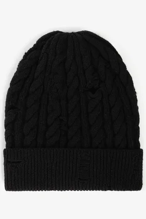Roberto Cavalli Cable-knit Wool Beanie - Male Hats & Gloves Unica