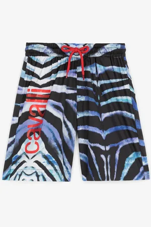 Roberto Cavalli Zebra-print Logo Swim Shorts - Male Beachwear 10a