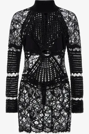 Roberto Cavalli Short Embroidered Knit Dress - Female Dresses 42