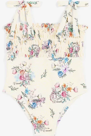 Roberto Cavalli Jaguar And Flower-print Swimsuit - Female Beachwear 04a