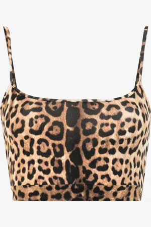 Roberto Cavalli Leopard-print Cropped Top - Female Blouses & Tops 46