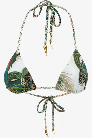 Roberto Cavalli Triangle Bikini With Jungle Print - Female Bikini Xs
