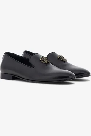 Roberto Cavalli Leather Loafers With Buckle - Male Loafers & Moccasins 45