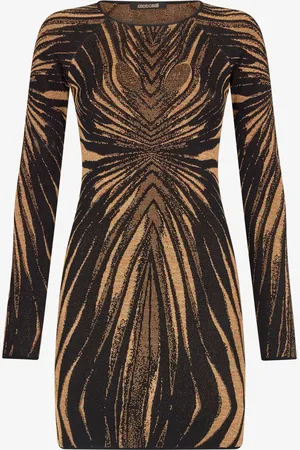 Roberto Cavalli Short Knit Dress With Ray Of Print - Female Dresses 40