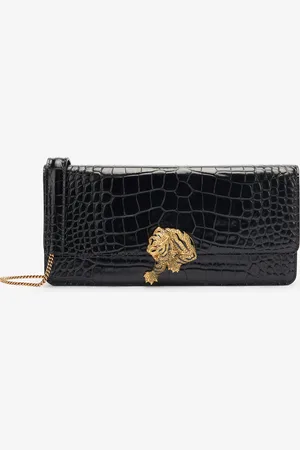 Roberto Cavalli Long Crocodile-print Roar Clutch - Female Mini Bags Unica