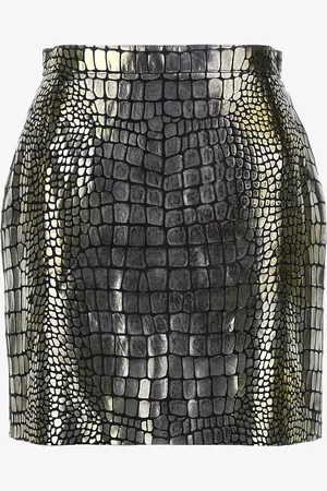Roberto Cavalli Leather Skirt Croco Print - Female Skirts 38