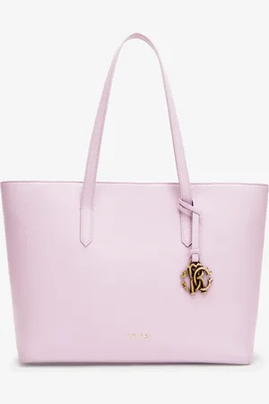 Roberto Cavalli Leather Shopper Tote With Rc Charm - Female Shopping Bags Unica