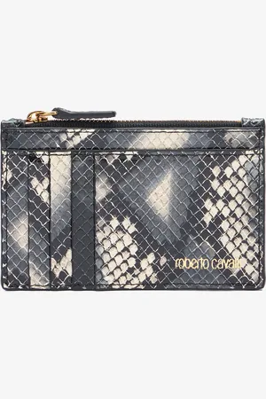 Roberto Cavalli Printed Leather Cardholder With Zip - Female Accessories Unica