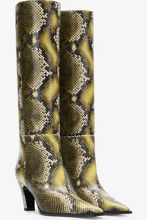 Roberto Cavalli Knee-high Boots With Python Print - Female Boots & Booties 38