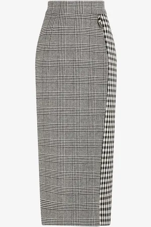 Roberto Cavalli Houndstooth And Gingham Pencil Skirt - Female Skirts 48