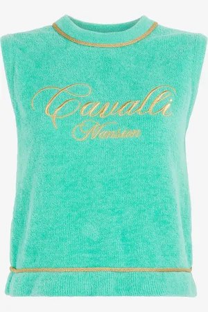 Roberto Cavalli Logo-embroidered Sleeveless Top - Female Blouses & Tops 38