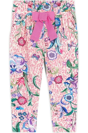 Roberto Cavalli Floral And Leopard-print Trousers - Female Ready To Wear L