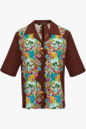 Roberto Cavalli Short-sleeved Hawaii Print Shirt - Female Blouses & Tops 42