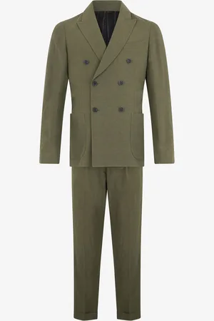 Roberto Cavalli Green Double Breasted Suit - Male Suits & Blazers 46