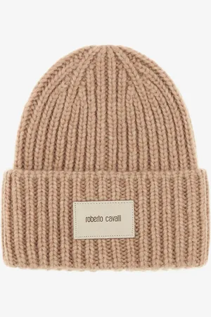 Roberto Cavalli Ribbed Alpaca Blend Beanie With Logo - Male Hats Unica