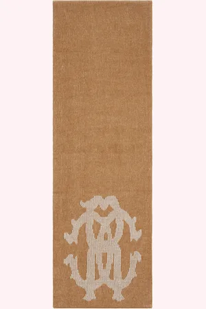 Roberto Cavalli Cotton And Wool Blend Scarf With Rc Monogram - Male Scarves & Silks Unica