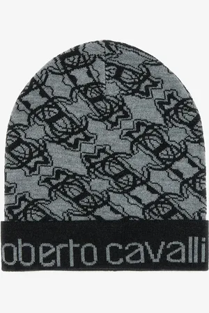 Roberto Cavalli Wool Blend Beanie With Rc Monogram And Logo - Male Hats Unica