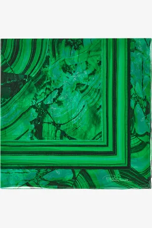 Roberto Cavalli Silk Shawl With Malachite Print - Female Scarves & Silks Unica