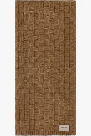 Roberto Cavalli Alpaca Blend Scarf With Branded Tag - Male Scarves & Silks Unica