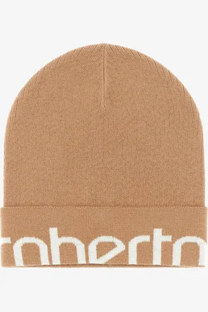 Roberto Cavalli Wool Blend Beanie With Logo - Female Hats Unica